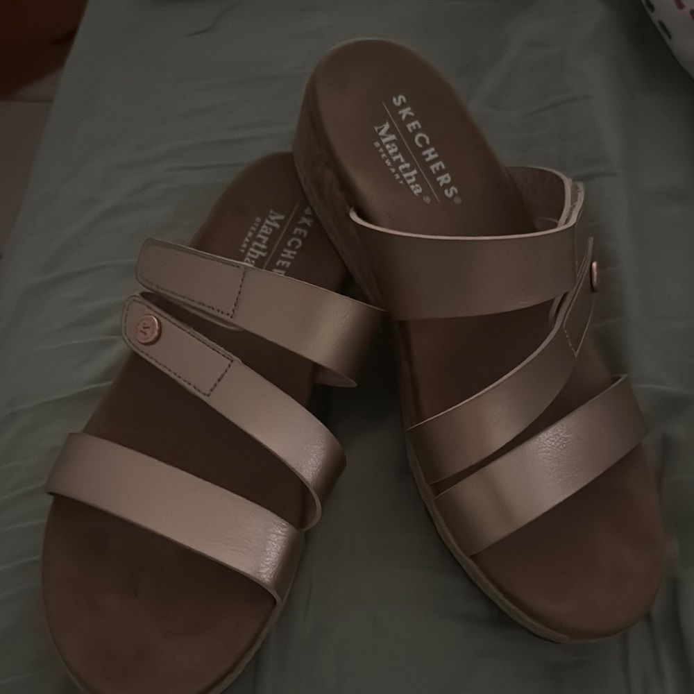 Skechers Tan Sandals Slip-On Comfortable